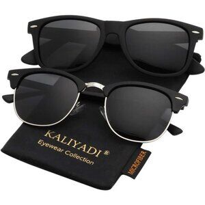 Kaliyadi Polarized Sunglasses Men Women Semi Rimless UV Protection Driving